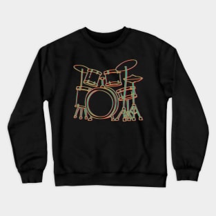 Drums Glitch Design Crewneck Sweatshirt